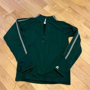 Dark green 3/4 zip by Russell